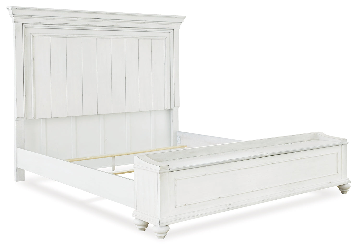 Kanwyn Whitewash King Storage Panel Bedroom Set with Dresser (Online Special Price) - Ornate Home