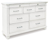 Kanwyn Whitewash King Storage Panel Bedroom Set with Dresser (Online Special Price) - Ornate Home