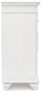 Kanwyn Whitewash King Storage Panel Bedroom Set with Dresser - Ornate Home