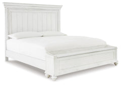 Kanwyn Whitewash King Storage Panel Bedroom Set with Dresser - Ornate Home