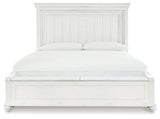 Kanwyn Whitewash King Storage Panel Bedroom Set with Dresser - Ornate Home