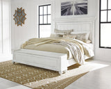 Kanwyn Whitewash King Storage Panel Bedroom Set with Dresser - Ornate Home