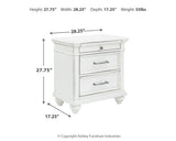 Kanwyn Whitewash King Upholstered Panel Bed, Dresser and Nightstand - Ornate Home