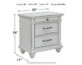 Kanwyn Whitewash King Upholstered Storage Bedroom Set with Dresser, Mirror and Nightstand - Ornate Home