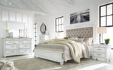 Kanwyn Whitewash Queen Bedroom Set with Mirrored Dresser (Online Special Price) - Ornate Home