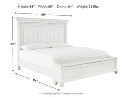 Kanwyn Whitewash Queen Bedroom Set with Mirrored Dresser - Ornate Home