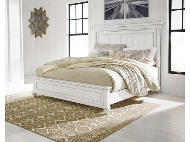 Kanwyn Whitewash Queen Panel Bed - Ornate Home