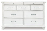 Kanwyn Whitewash Queen Panel Bed and Dresser - Ornate Home