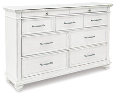 Kanwyn Whitewash Queen Panel Bed and Dresser - Ornate Home