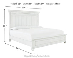 Kanwyn Whitewash Queen Panel Bed and Dresser - Ornate Home