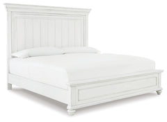 Kanwyn Whitewash Queen Panel Bed w/Dresser & Mirror - Ornate Home