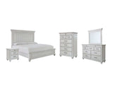 Kanwyn Whitewash Queen Panel Bedroom Set / 5pc (Online Special Price) - Ornate Home