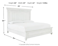 Kanwyn Whitewash Queen Panel Bedroom Set with Dresser, Mirror and Nightstand - Ornate Home