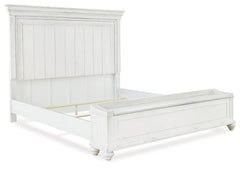 Kanwyn Whitewash Queen Panel Storage Bedroom Set with Dresser, Mirror and Nightstand - Ornate Home