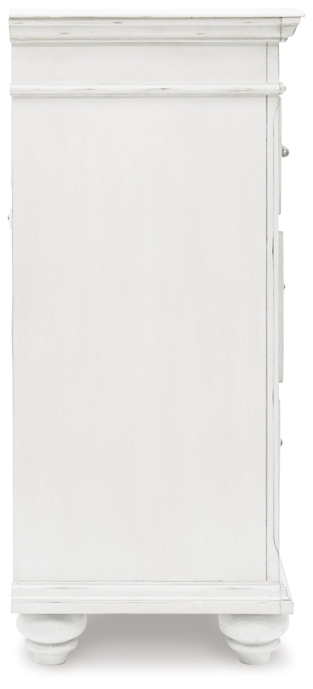 Kanwyn Whitewash Queen Upholstered Panel Bedroom Set with Dresser, and Nightstand - Ornate Home