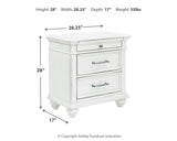 Kanwyn Whitewash Queen Upholstered Panel Bedroom Set with Dresser, and Nightstand - Ornate Home