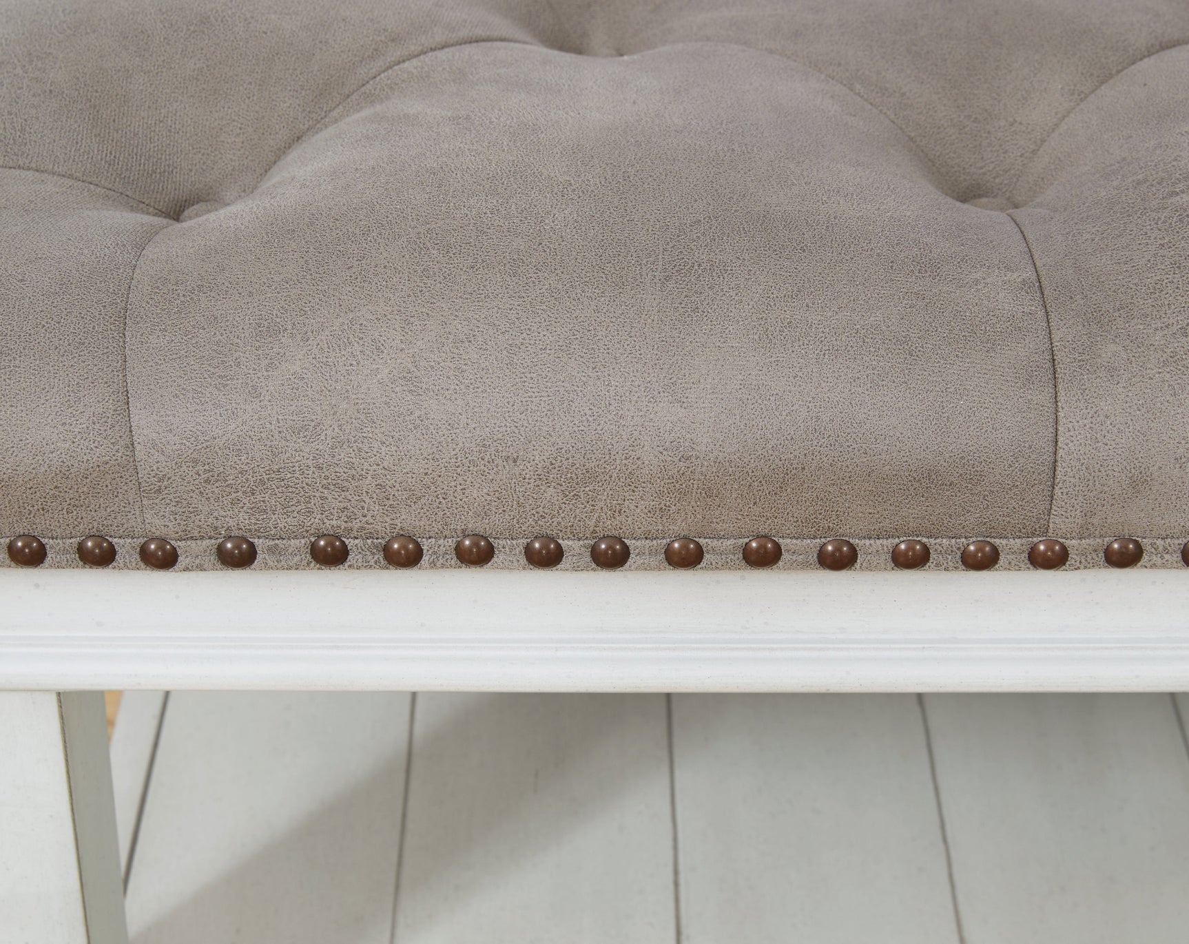 Kanwyn Whitewash Upholstered Ottoman Coffee Table (Online Special Price) - Ornate Home