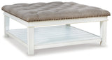 Kanwyn Whitewash Upholstered Ottoman Coffee Table (Online Special Price) - Ornate Home