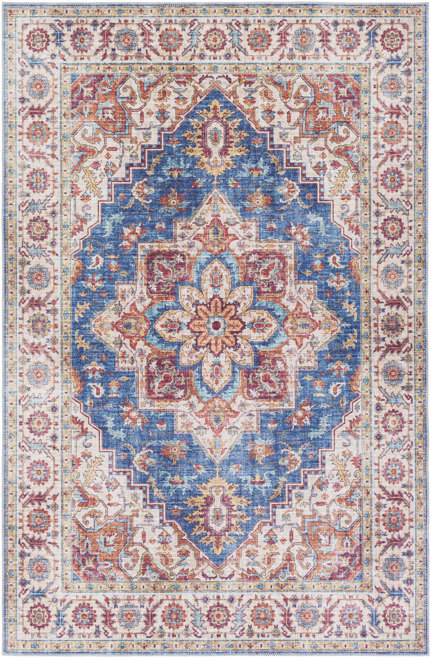 Kapaa Blue Medallion Rug - Clearance - Ornate Home