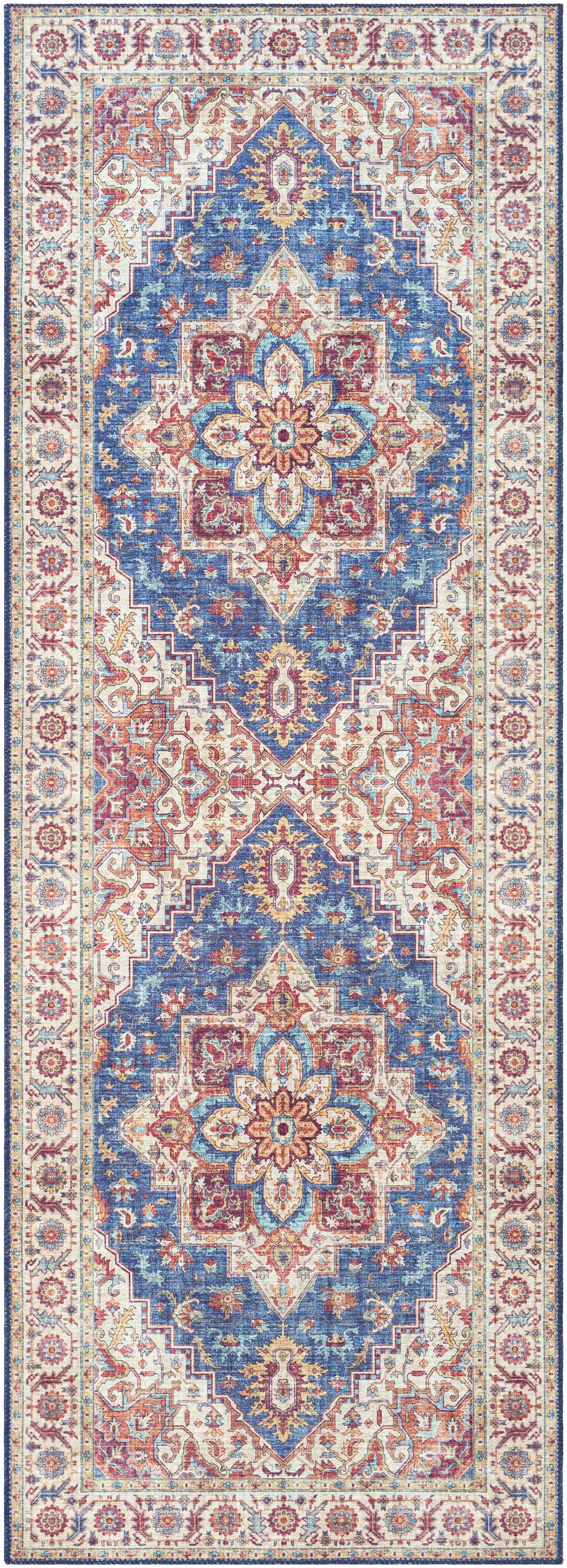 Kapaa Blue Medallion Rug - Clearance - Ornate Home