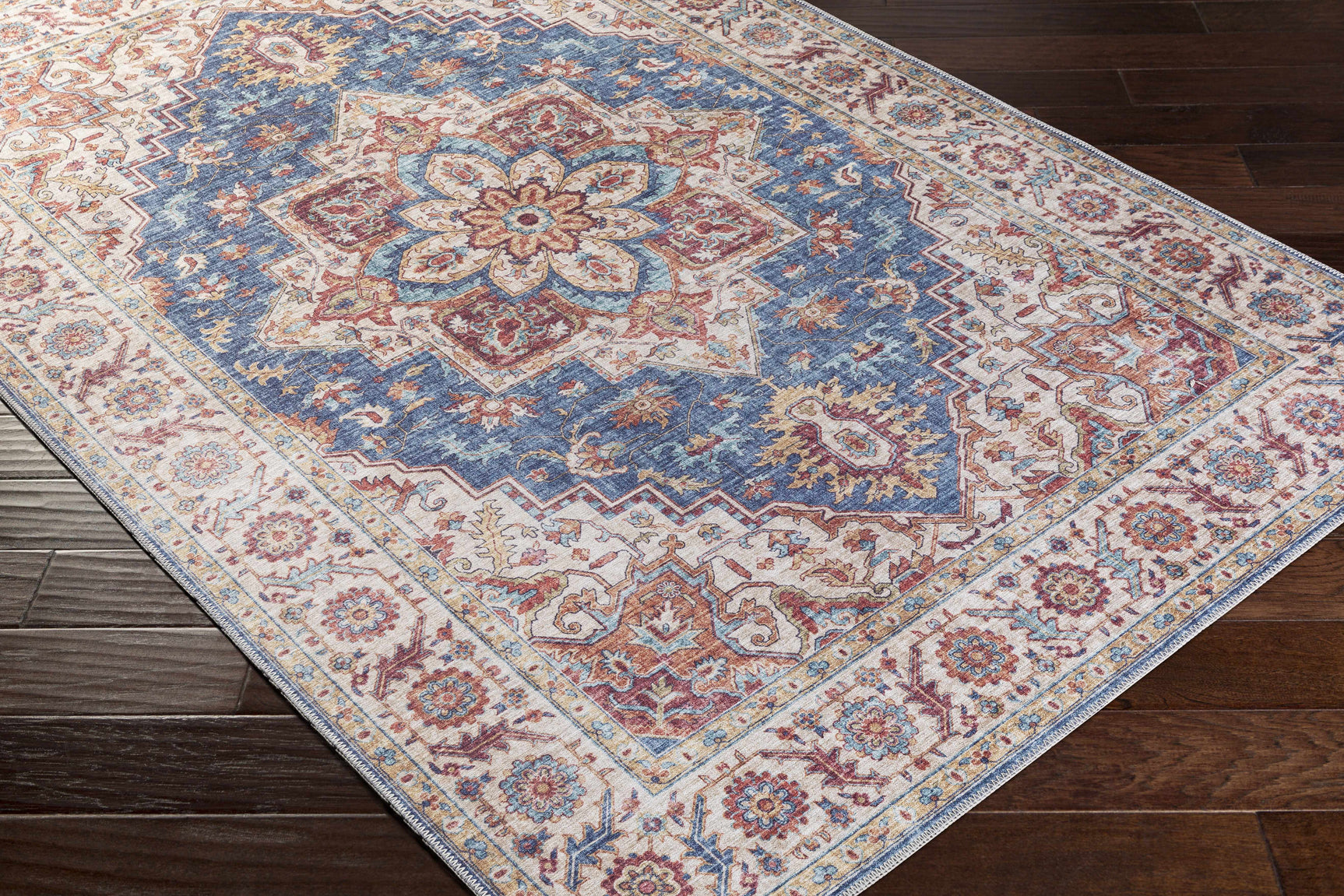 Kapaa Blue Medallion Rug - Clearance - Ornate Home