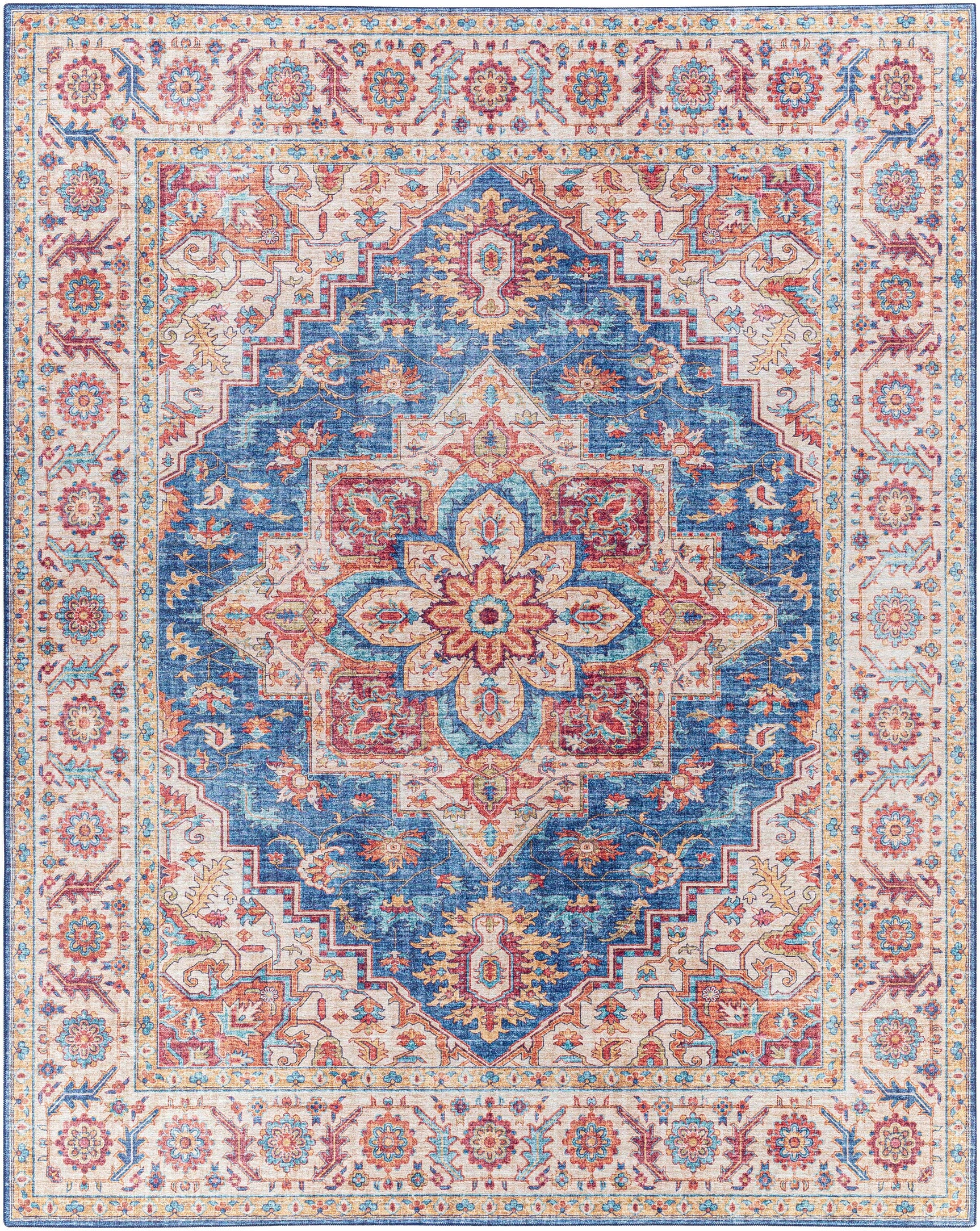 Kapaa Blue Medallion Rug - Clearance - Ornate Home