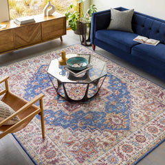 Kapaa Blue Medallion Rug - Clearance - Ornate Home