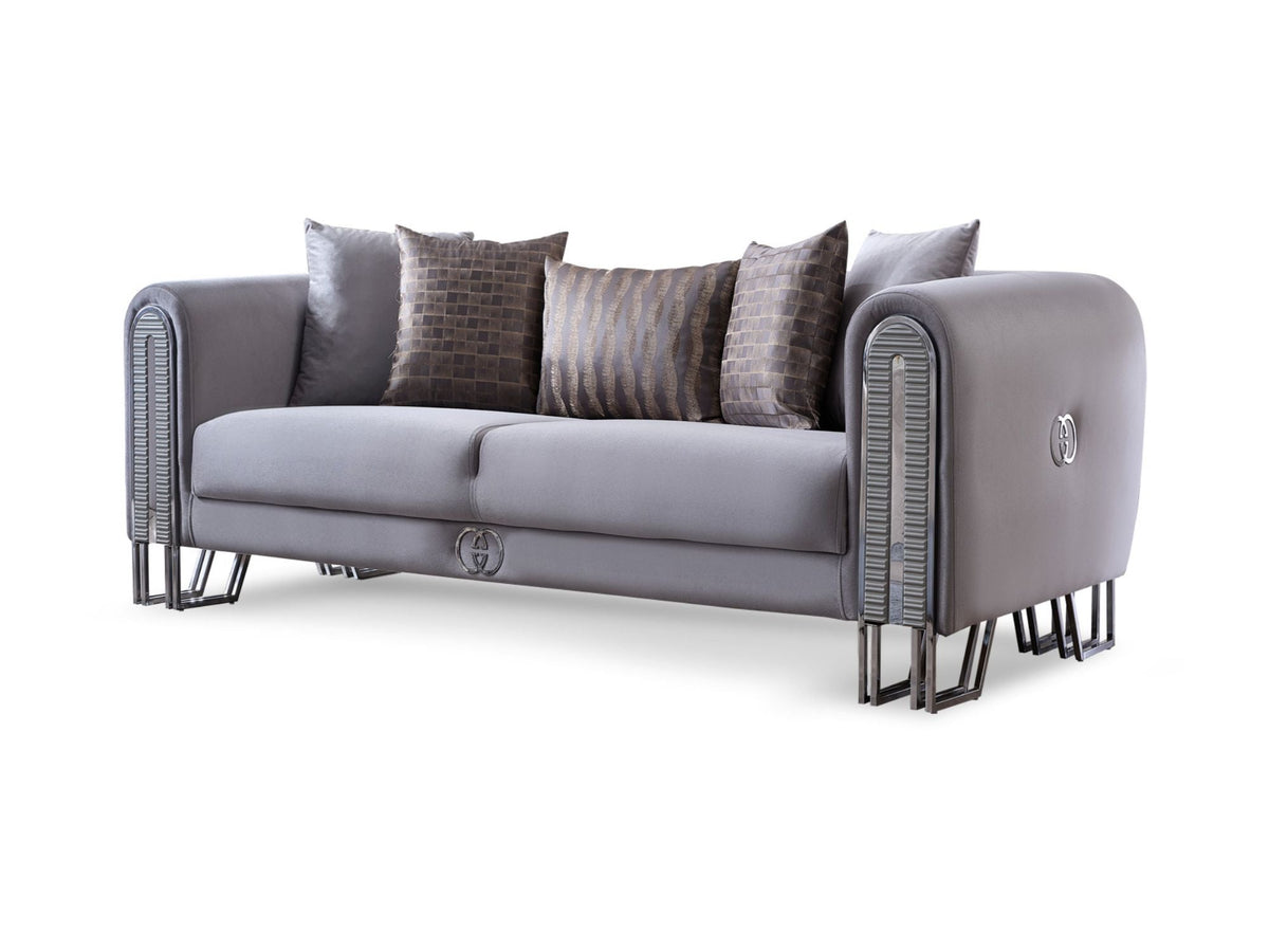 Kapadokya Grey Stationary Loveseat - Ornate Home