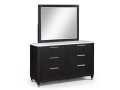 Kara Black Dresser Mirror - Ornate Home