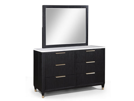 Kara Black Dresser Mirror - Ornate Home