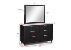 Kara Black Dresser Mirror - Ornate Home