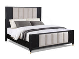 Kara Black Queen Panel Bed - Ornate Home