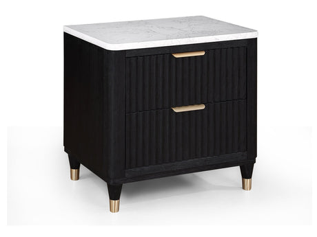 Kara Black Nightstand - Ornate Home