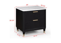Kara Black Nightstand - Ornate Home
