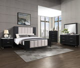 Kara Black Queen Panel Bed - Ornate Home