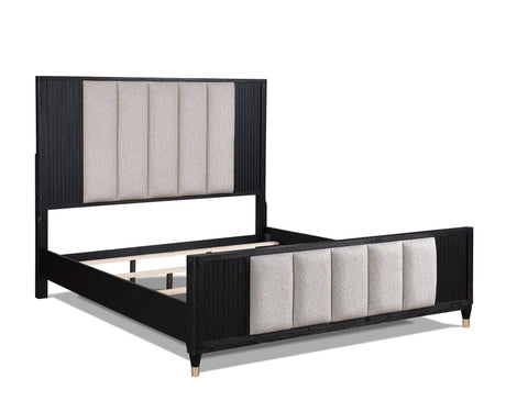 Kara Black King Panel Bed - Ornate Home