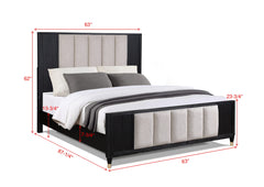 Kara Black Queen Panel Bed - Ornate Home