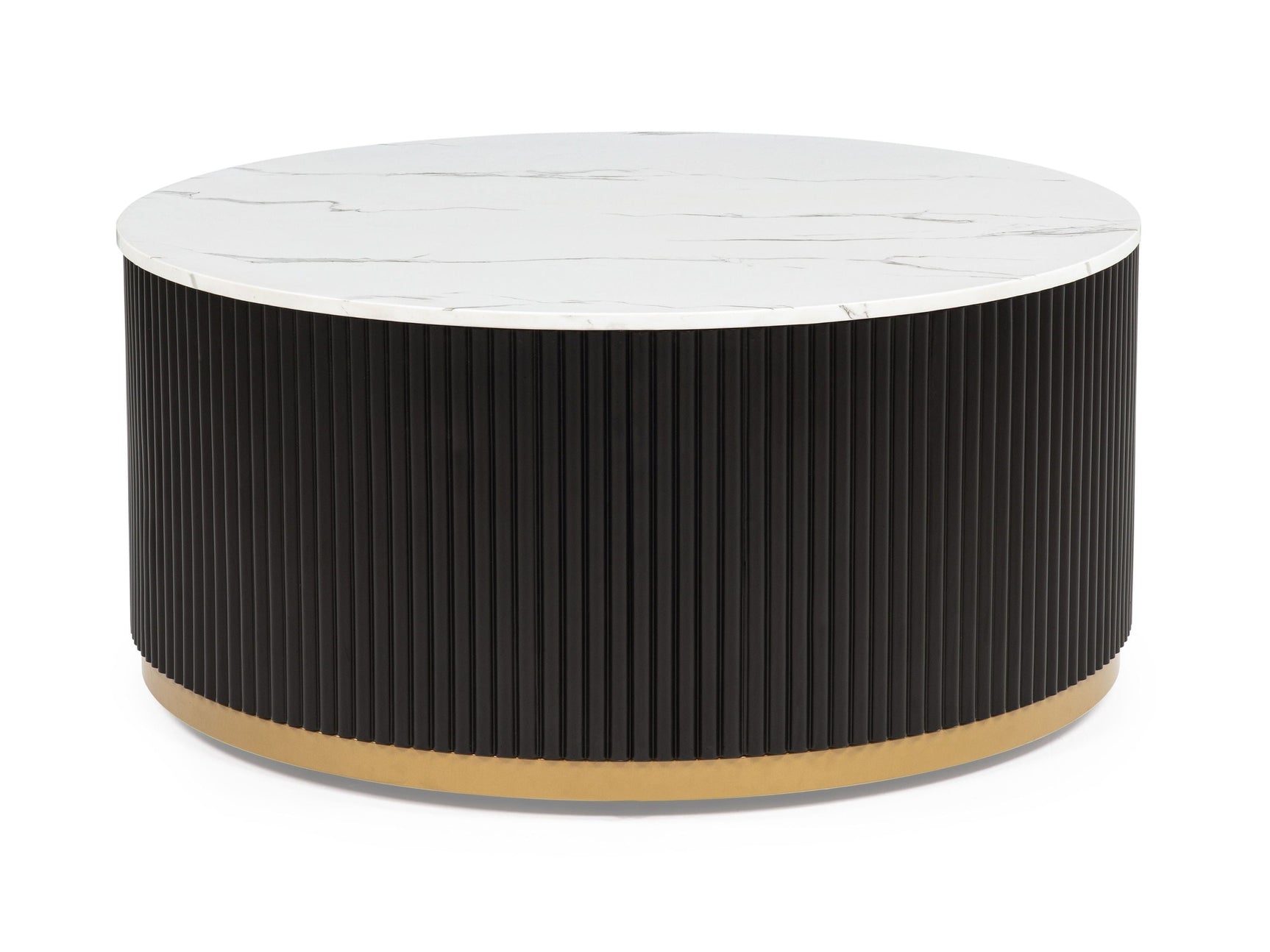 Kara Black/White Coffee Table w/ Casters - Ornate Home