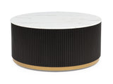 Kara Black/White Coffee Table w/ Casters - Ornate Home
