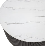 Kara Black/White End Table - Ornate Home