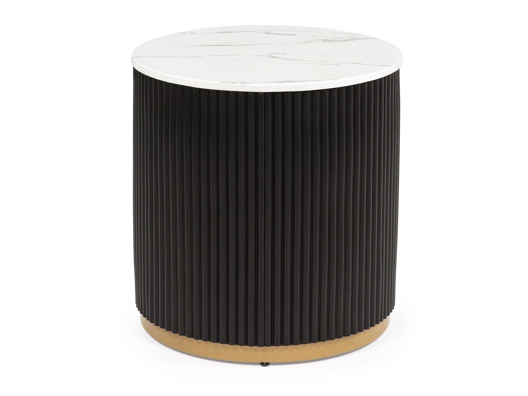 Kara Black/White End Table - Ornate Home