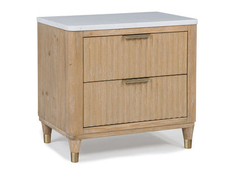 Kara Cerused Natural Nightstand - Ornate Home