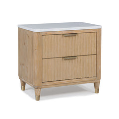 Kara Cerused Natural Upholstered Panel Bedroom Set - Ornate Home
