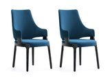 Kara Dining Arm Chair in Blue (set of 2) - Ornate Home