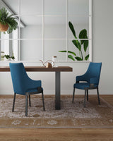 Kara Dining Arm Chair in Blue (set of 2) - Ornate Home