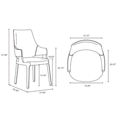 Kara Dining Arm Chair in Light Grey - Ornate Home
