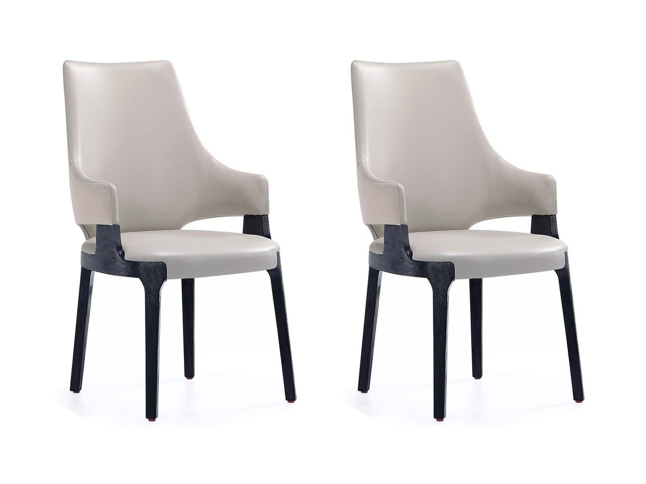 Kara Dining Arm Chair in Light Grey (set of 2) - Ornate Home