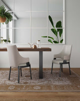 Kara Dining Arm Chair in Light Grey (set of 2) - Ornate Home