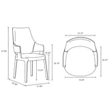Kara Dining Arm Chair in Light Grey (set of 2) - Ornate Home