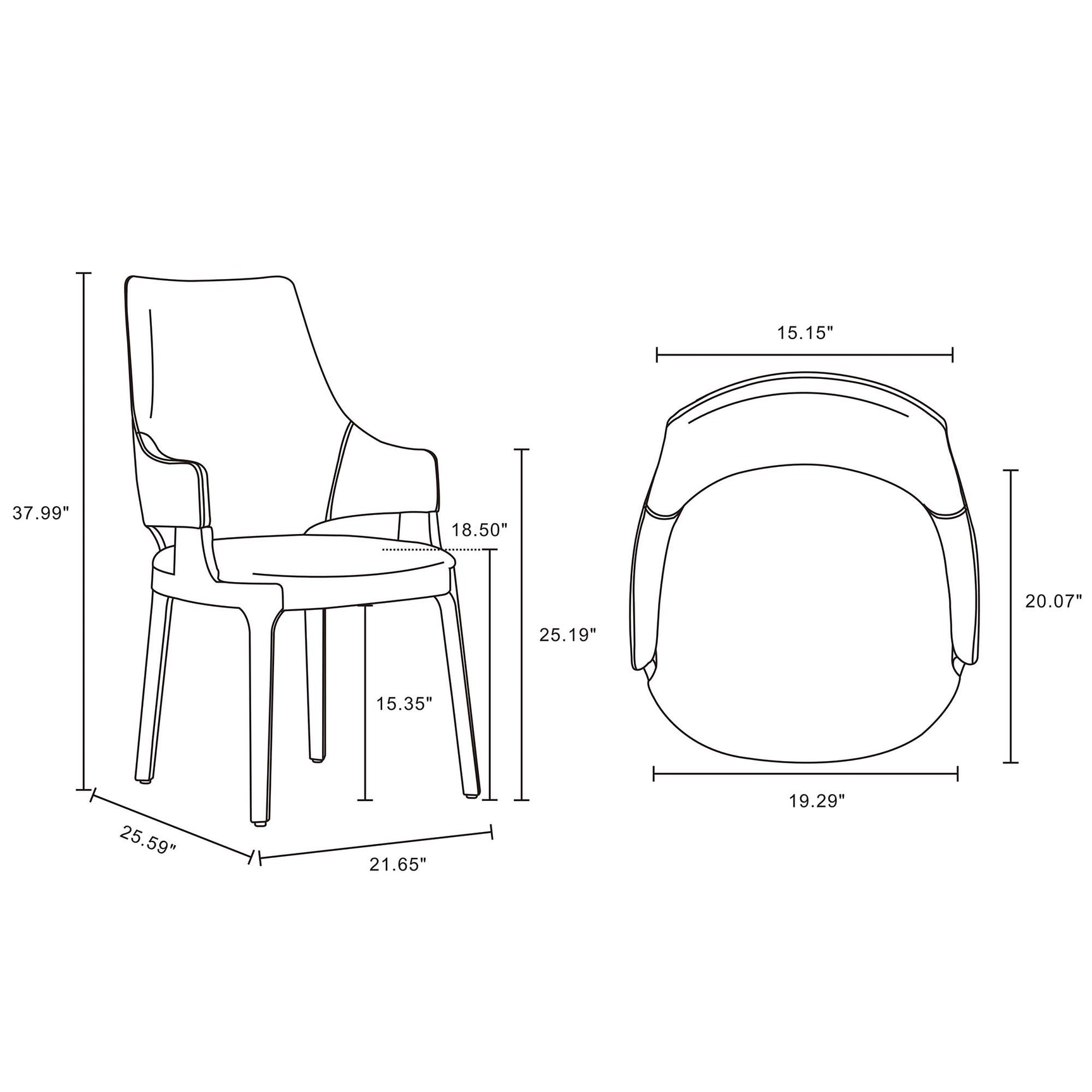 Kara Dining Arm Chair in Light Grey (set of 2) - Ornate Home